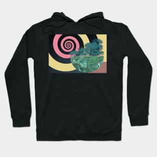 Abstract Collage Bonsai Planet Vortex Hoodie